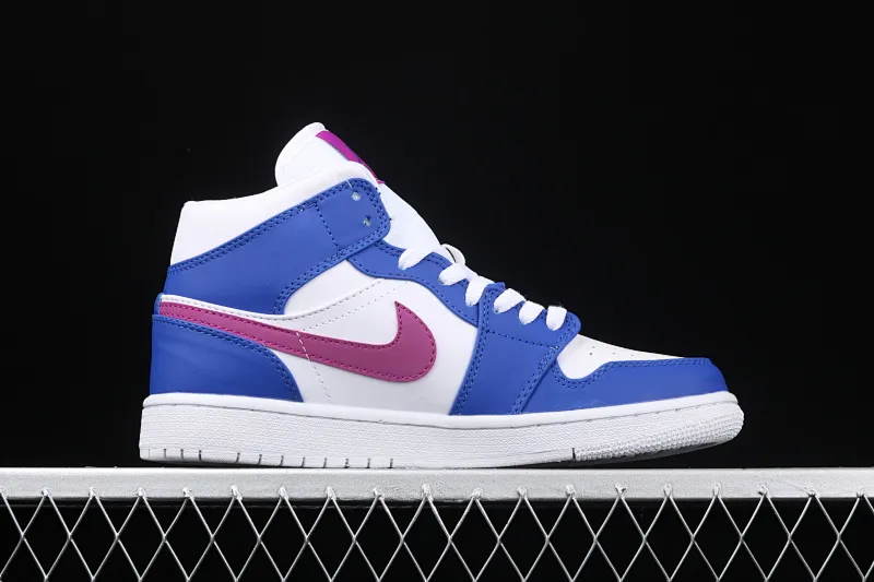 All categories Air Jordan Jordan series basketball shoes Air Jordan 1 Mid Air Jordan 1 Mid AJ1 Joe 1 white blue purple Chinese basketball shoes 554724-451